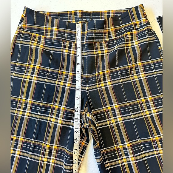 NWT. Counterparts Pants Black Yellow Plaid Elastic Waist Super Stretch Size 16 - Picture 7 of 11